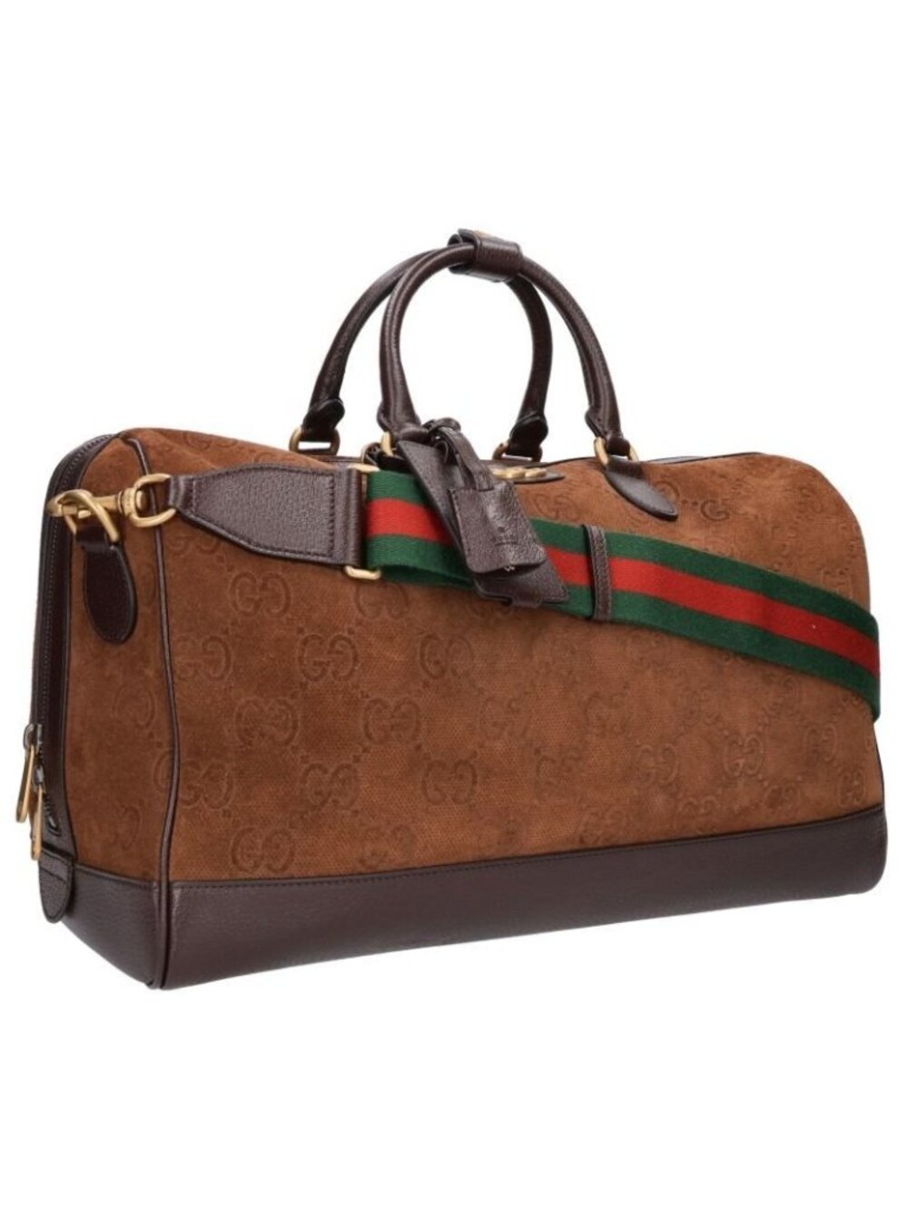 Gucci GG All Over Print Suede Boston Bag